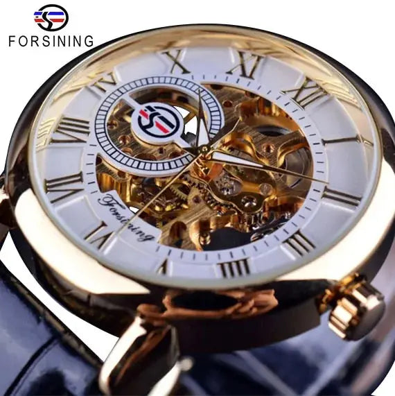 Men's Luxury Mechanical Watch with Leather Band
