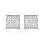 Boucles d'oreilles en diamant composite princesse en or blanc 10K