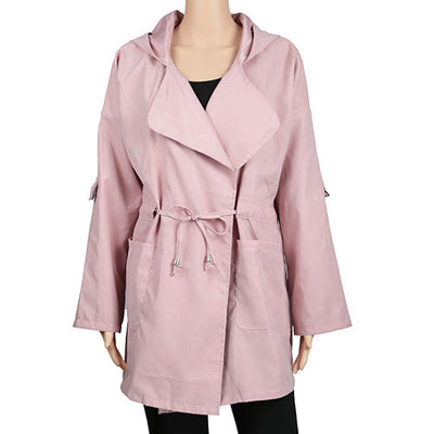 Manteau trench léger à capuche pour femmes