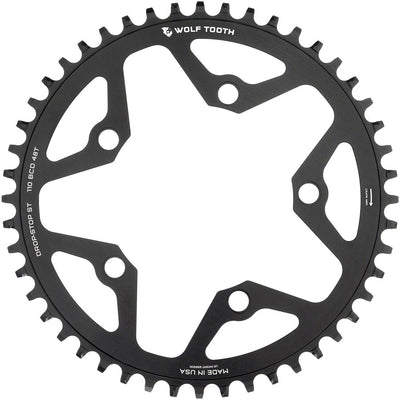 Cadena de plato Wolf Tooth 110 BCD Gravel CX Road - 48t Negra