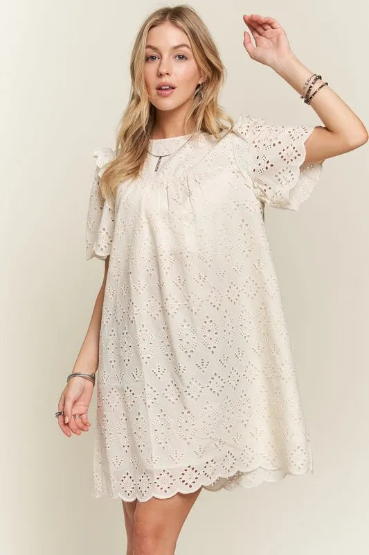 Vestido de Verano con Ojal y Volantes para Mujeres