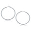 Aros de Aro Pulidos de Oro Blanco de 10k - 40 mm
