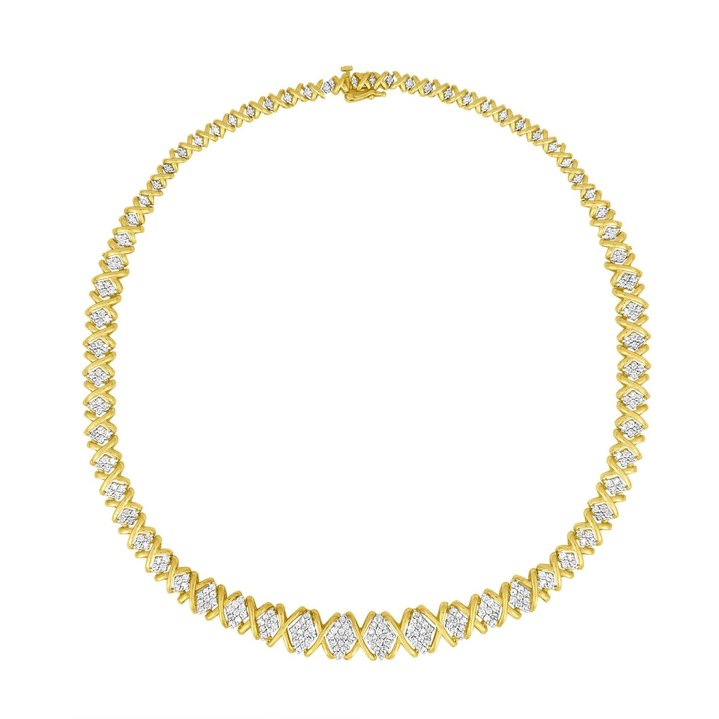 Collar Declarativo Riviera de Diamantes en Oro Amarillo de 10K