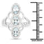 Bague en argent sterling avec aquamarine véritable de 1,54 carat et zircon blanc