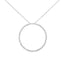 .925 Plata de Ley 4 cttw Collar con Colgante de Diamante en Forma de Círculo Abierto
