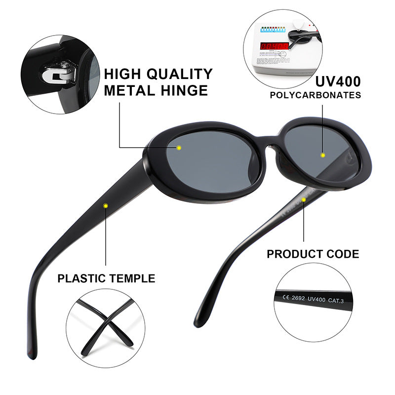 Lunettes de soleil ovales à la mode pour femmes