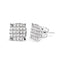 Boucles d'oreilles en diamant princesse en or blanc 10K en forme de coussin