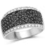 Anillo de Compromiso de Diamante Negro Genuino de 0.79 Quilates en Plata de Ley