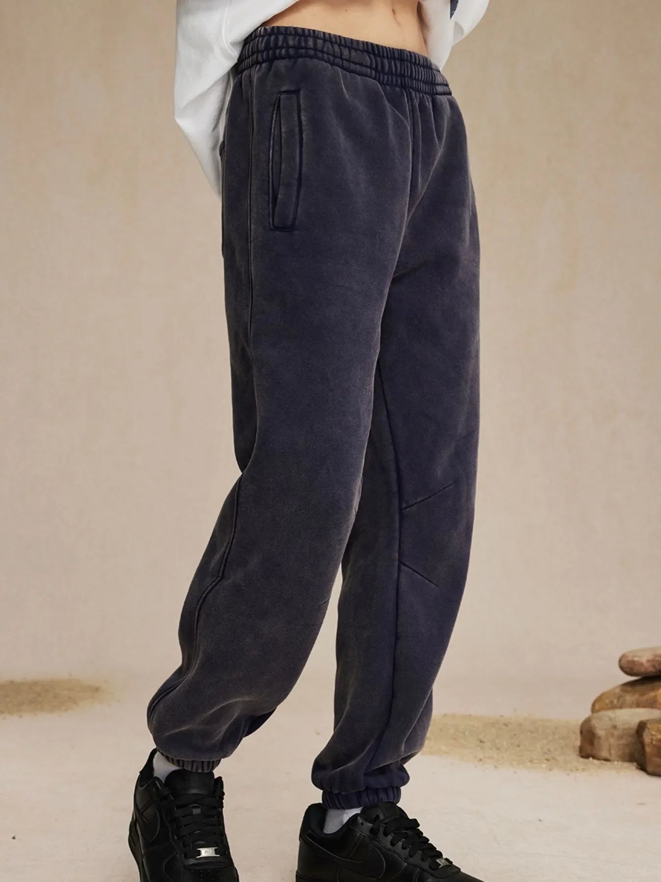 Pantalons de survêtement en coton élastique pour hommes