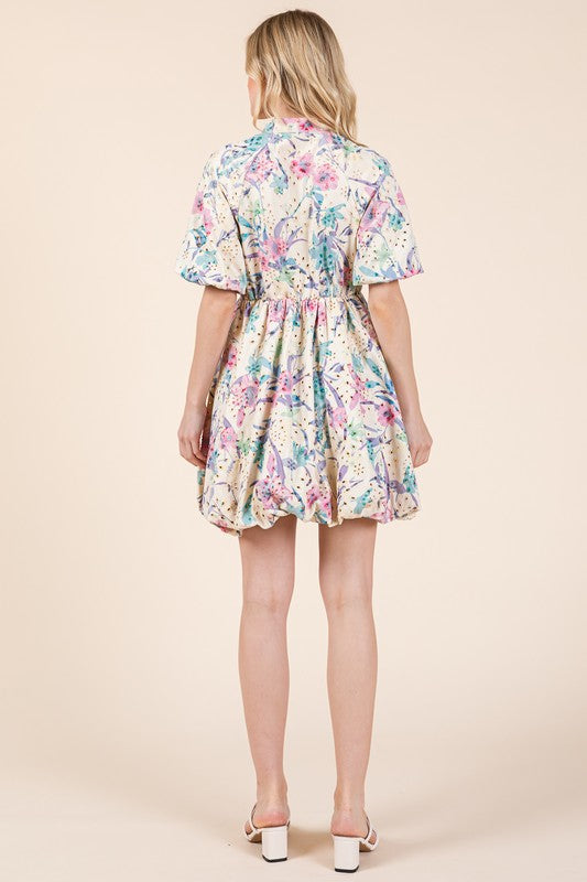 Robe Mini Chemise en Dentelle Florale ÉléGante d'ÉTé