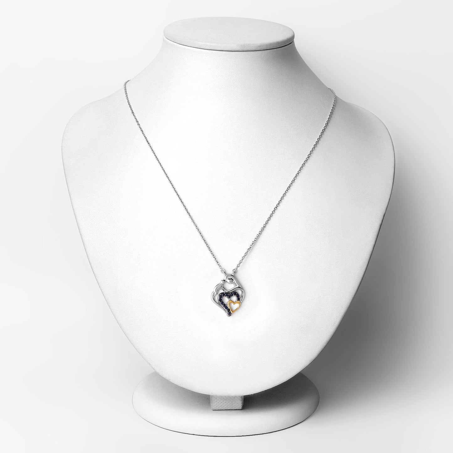 Colgante de Zafiro Azul de 0.28 Quilates en Plata Esterlina