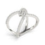 14k White Gold Entwined Design Diamond Engagement Ring