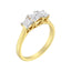 Bague en or jaune 10K avec diamants taille princesse à trois pierres - Taille 6