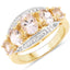 1.97 Carat Genuine Morganite and White Topaz Sterling Silver Ring