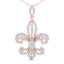 Collar con Colgante de Fleur De Lis de Diamante en Oro Amarillo de 14K