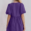 Elegant Ruched Puff Sleeve Mini Dress with Bow Detail