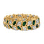 Pulsera de Diamantes y Esmalte Verde de Oro Amarillo de 18K - 7 Pulgadas
