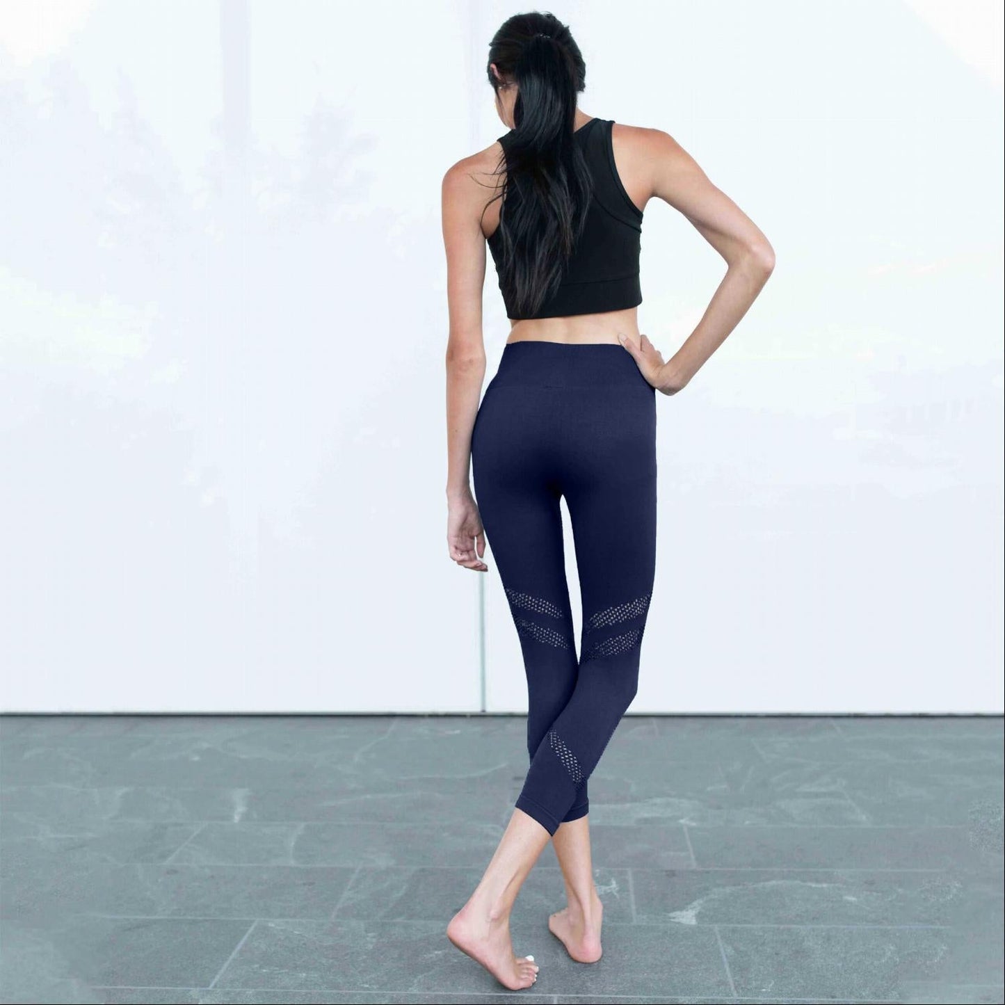 Leggings de Fitness Capri con Diseño de Malla Ventilada Activa