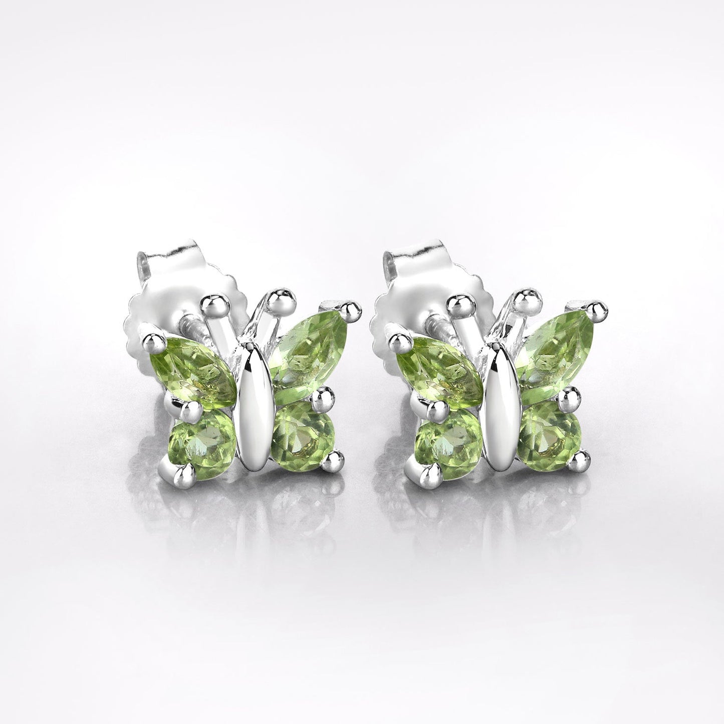 Pendientes de Peridoto Genuino de 1.00 Quilate en Plata Esterlina .925