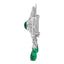 Broche Pin Colgante Art Deco de Diamante y Esmeralda de 18K