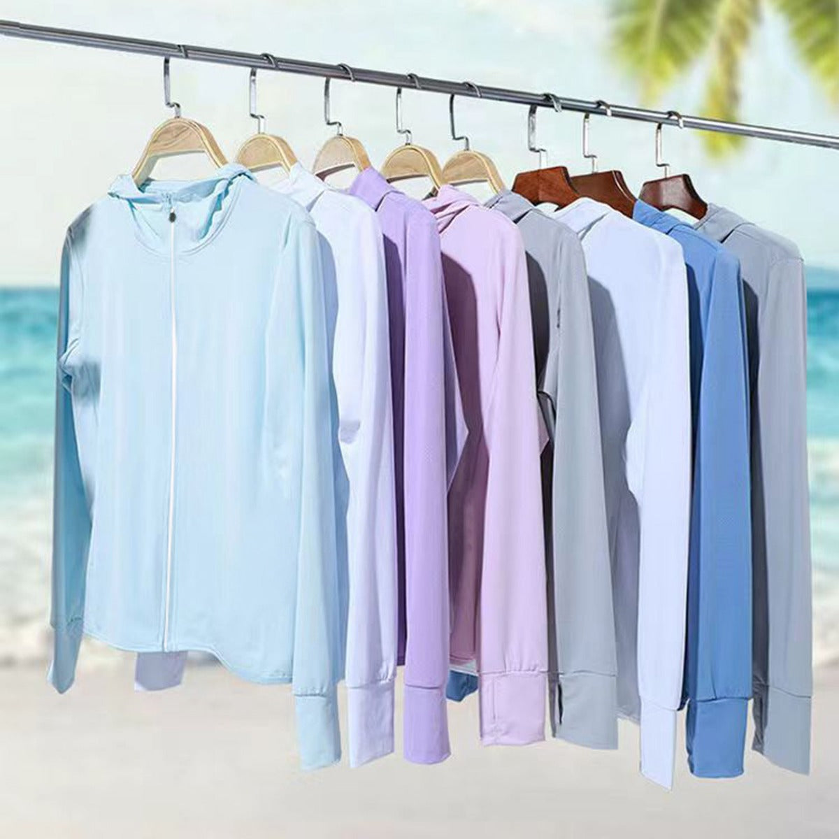 Cardigan à capuche tricoté protecteur UV