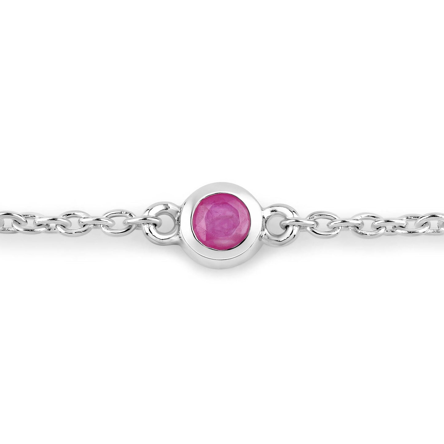 Pulsera de Rubí Genuino de 0.65 Quilates en Plata Esterlina .925