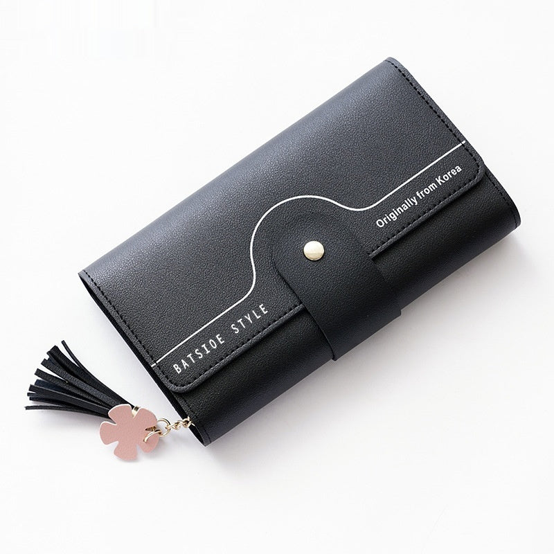 Geometric Letter Buckle Clutch Bag with Tassel Design