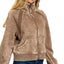 Zenana Acid Wash Zip Up Fleece Jacket
