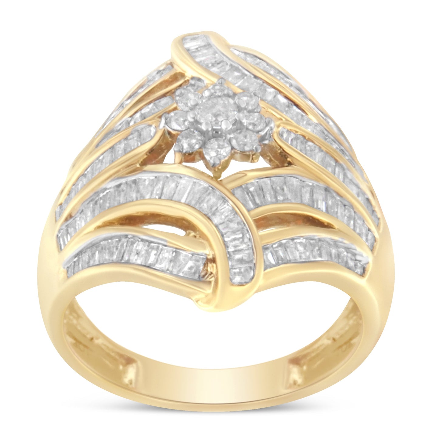 Bague de fiançailles en diamant en or jaune 10K - Taille 7