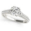 14k White Gold Double Prong Multirow Band Diamond Engagement Ring