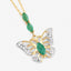 0.72 Carat Genuine Emerald & White Zircon Pendant in Sterling Silver