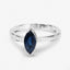 Bague de fiançailles en saphir bleu et diamant de 1,44 carat en or blanc 14K