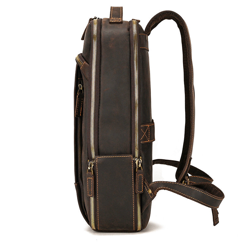 Genuine Leather Large Capacity Travel Backpack