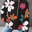 Floral Print Textured Drawstring Hoodie