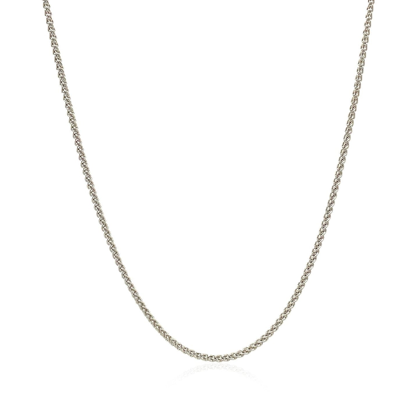 Cadena de trigo redonda de oro blanco de 18k - 1.4mm