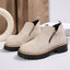 Botas de Tobillo de Ante Chic con Cremallera Lateral para Mujeres
