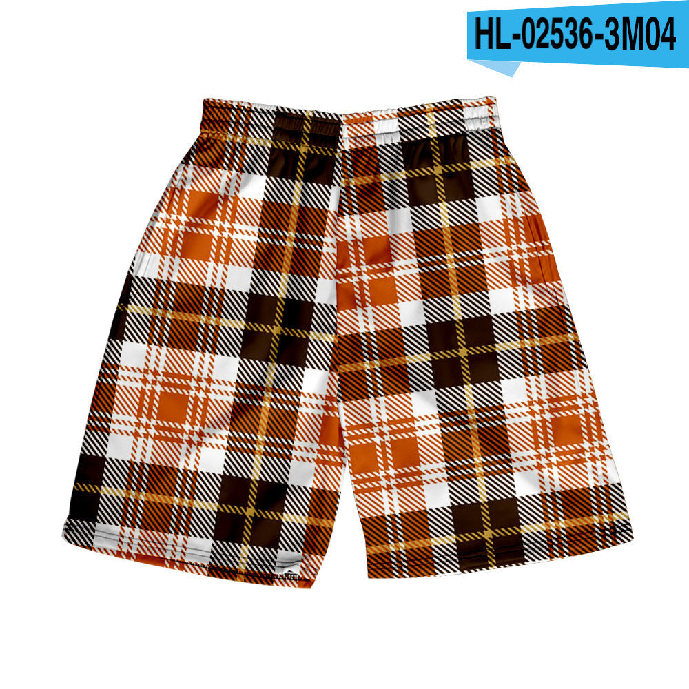 Men's Plaid Casual Beach Shorts