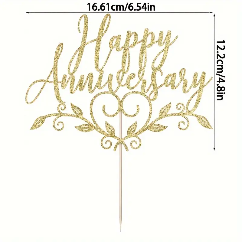 Happy Anniversary Sparkle Cake Topper - Korvel