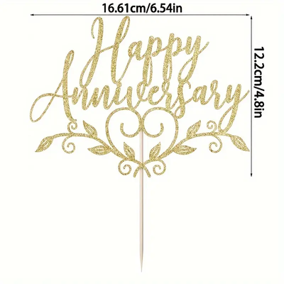 Happy Anniversary Sparkle Cake Topper - Korvel