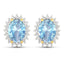 Pendientes de aguamarina genuina de 2.36 quilates y diamantes blancos en oro de 14 quilates