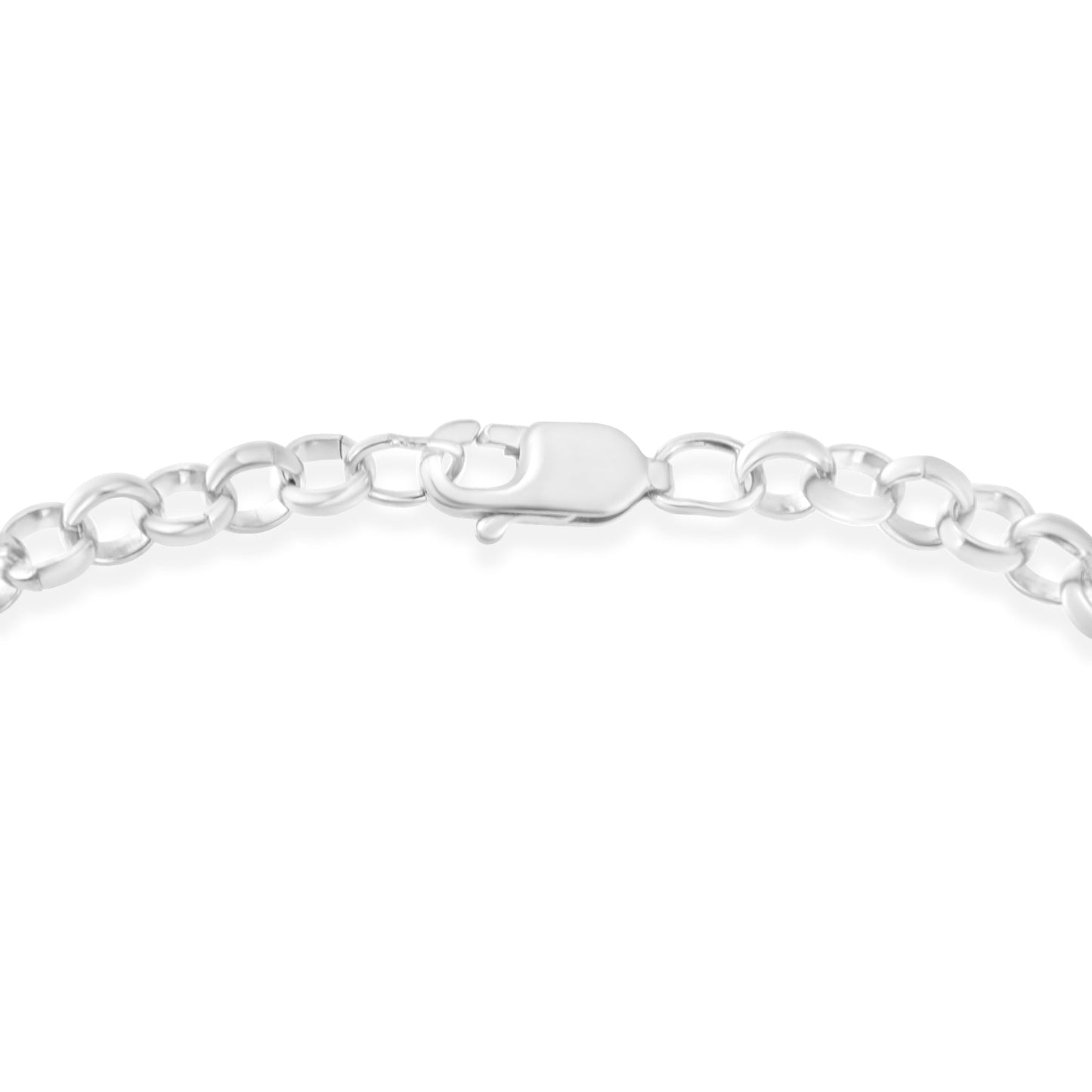 .925 Sterling Silver Diamond-Accented Heart Charm Bracelet