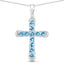Elegant 3.85 Carat Blue Topaz Sterling Silver Pendant