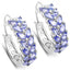 Pendientes de plata esterlina con tanzanita genuina de 3.92 quilates