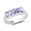1.25 Carat Genuine Tanzanite Sterling Silver Engagement Ring