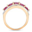 1.74 Carat Genuine Ruby and White Diamond Ring in Sterling Silver