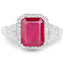 4.55 Carat Glass Filled Ruby & White Topaz Sterling Silver Ring