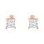 Boucles d'oreilles en diamant solitaire en or rose 14K plaqué deux tons