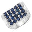 Anillo de Clúster de Zafiro Azul de 2.75 Quilates en Plata Esterlina