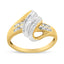 Anillo de bypass de diamantes de oro amarillo y blanco de 10K - Talla 7