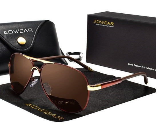 Lunettes de pilote premium avec grande monture pour hommes